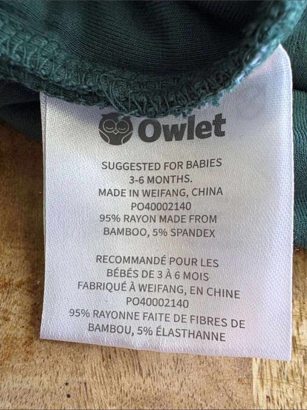 Owlet Baby Sleep Sack 3-6m